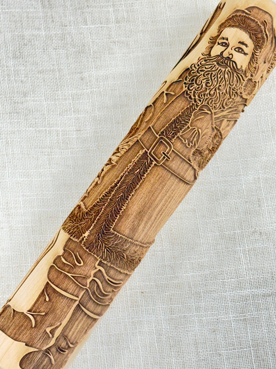 Santa & Reindeer Textured Rolling Pin