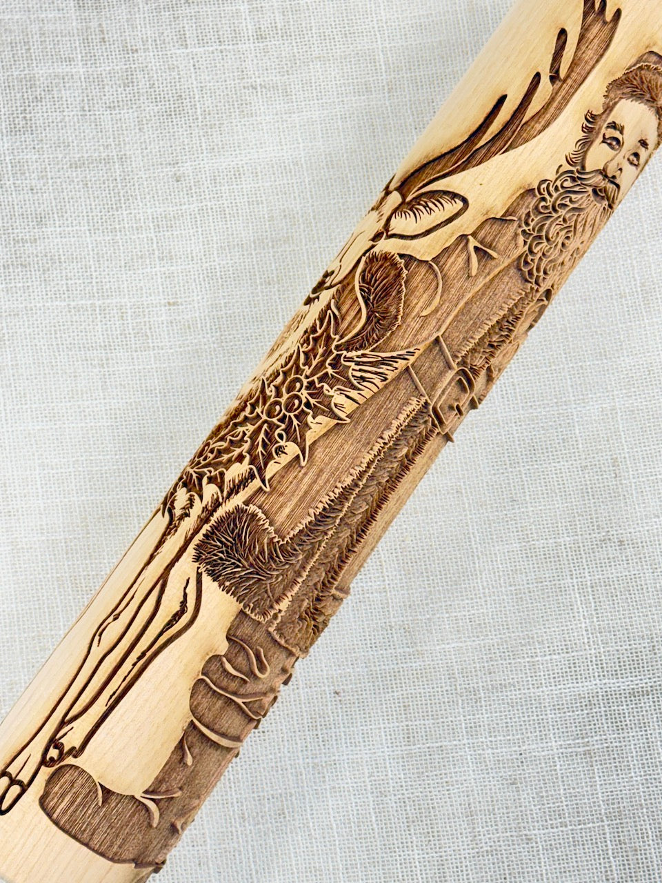 Santa & Reindeer Textured Rolling Pin
