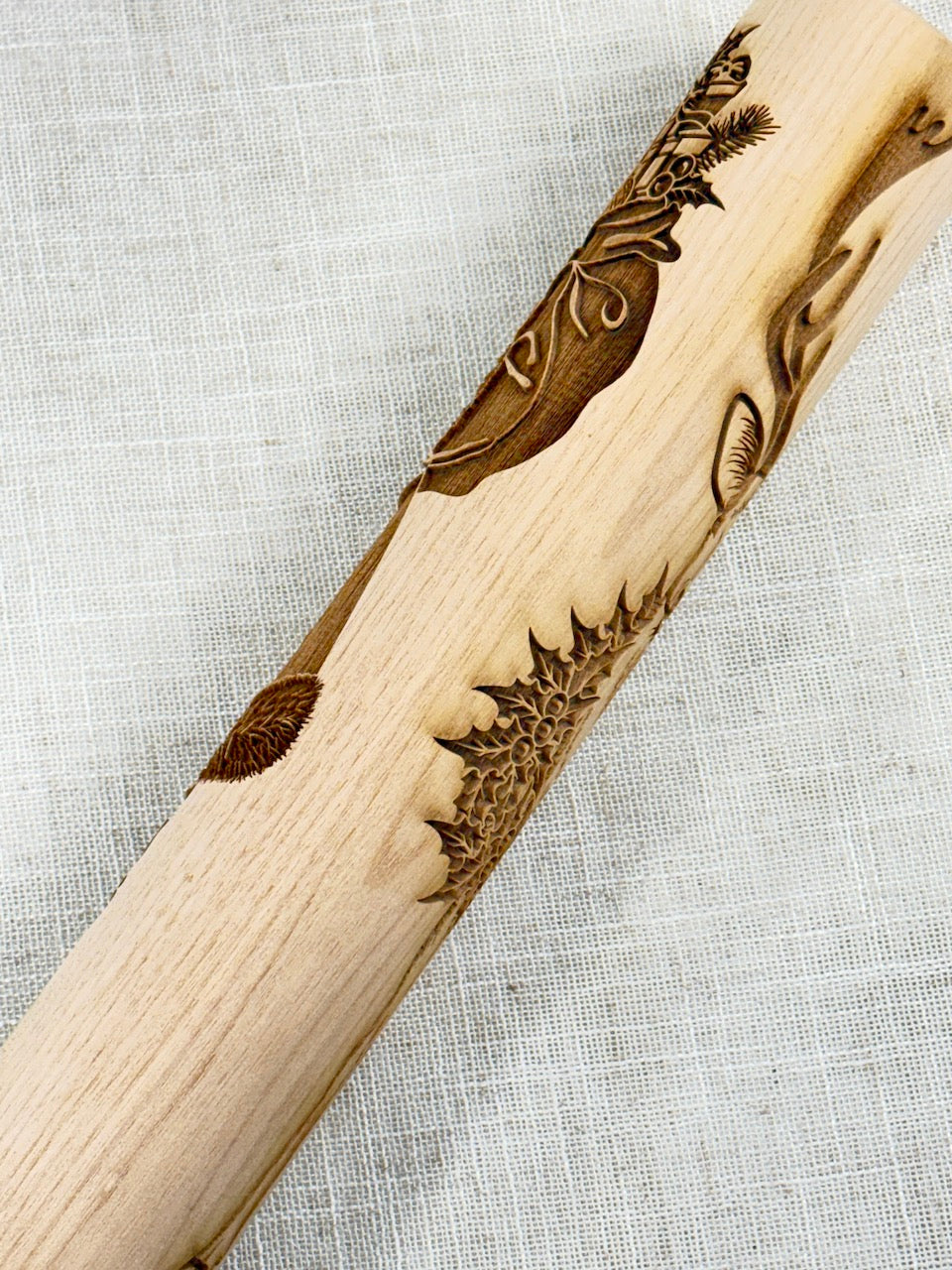 Santa & Reindeer Textured Rolling Pin
