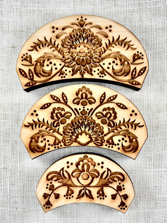 Scalloped Farmhouse Floral Stamps (for rigid Dandelion Ring Template) Stamp Bundle