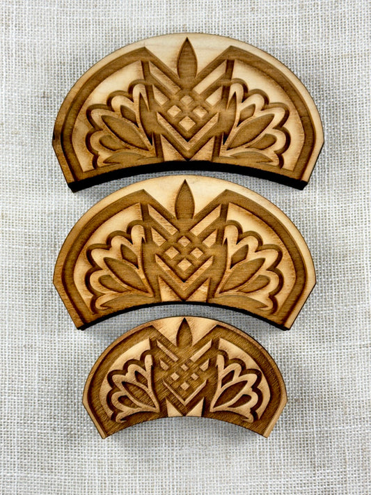 Scalloped Art Deco (Lotus & Grid) Stamps (for rigid Dandelion Ring Template) Stamp Bundle