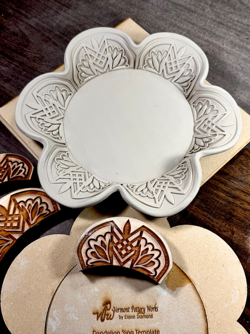 Scalloped Art Deco (Lotus & Grid) Stamps (for rigid Dandelion Ring Template) Stamp Bundle