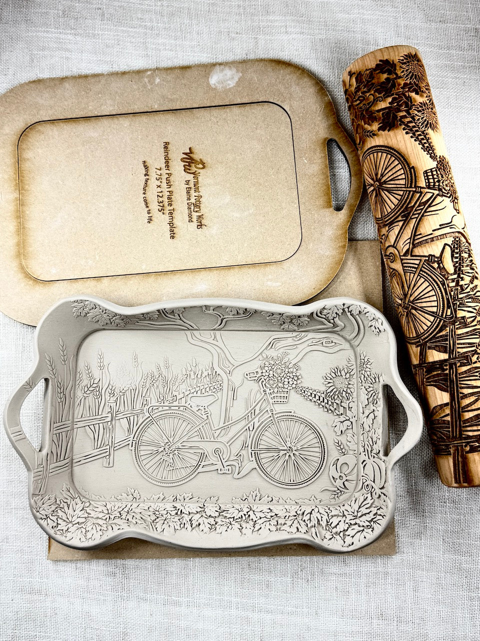 Bicycle Textured Rolling Pin