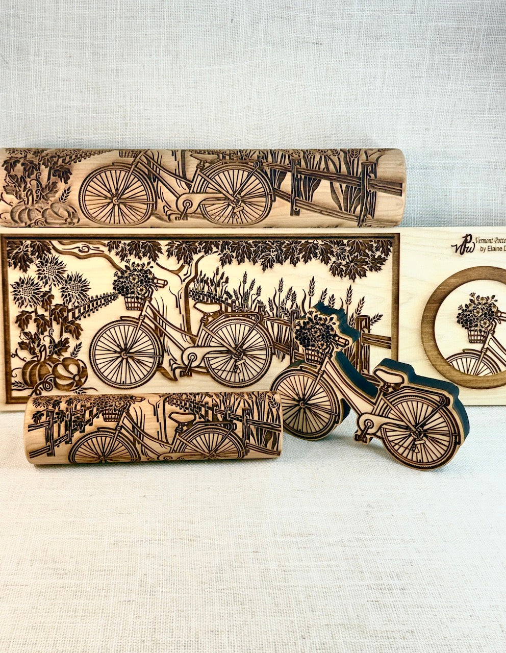 Bicycle Textured Rolling Pin