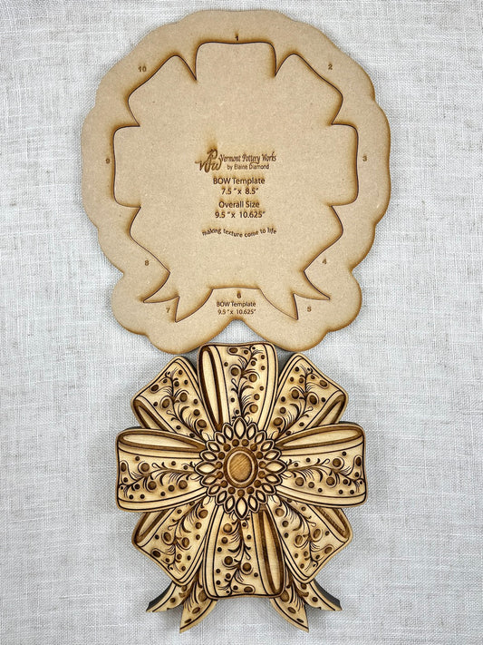 Bow Medium Rigid Template and Bow Puzzle Stamp Bundle Package