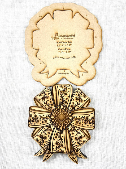 Bow Small Rigid Template and Bow Puzzle Stamp Bundle Package