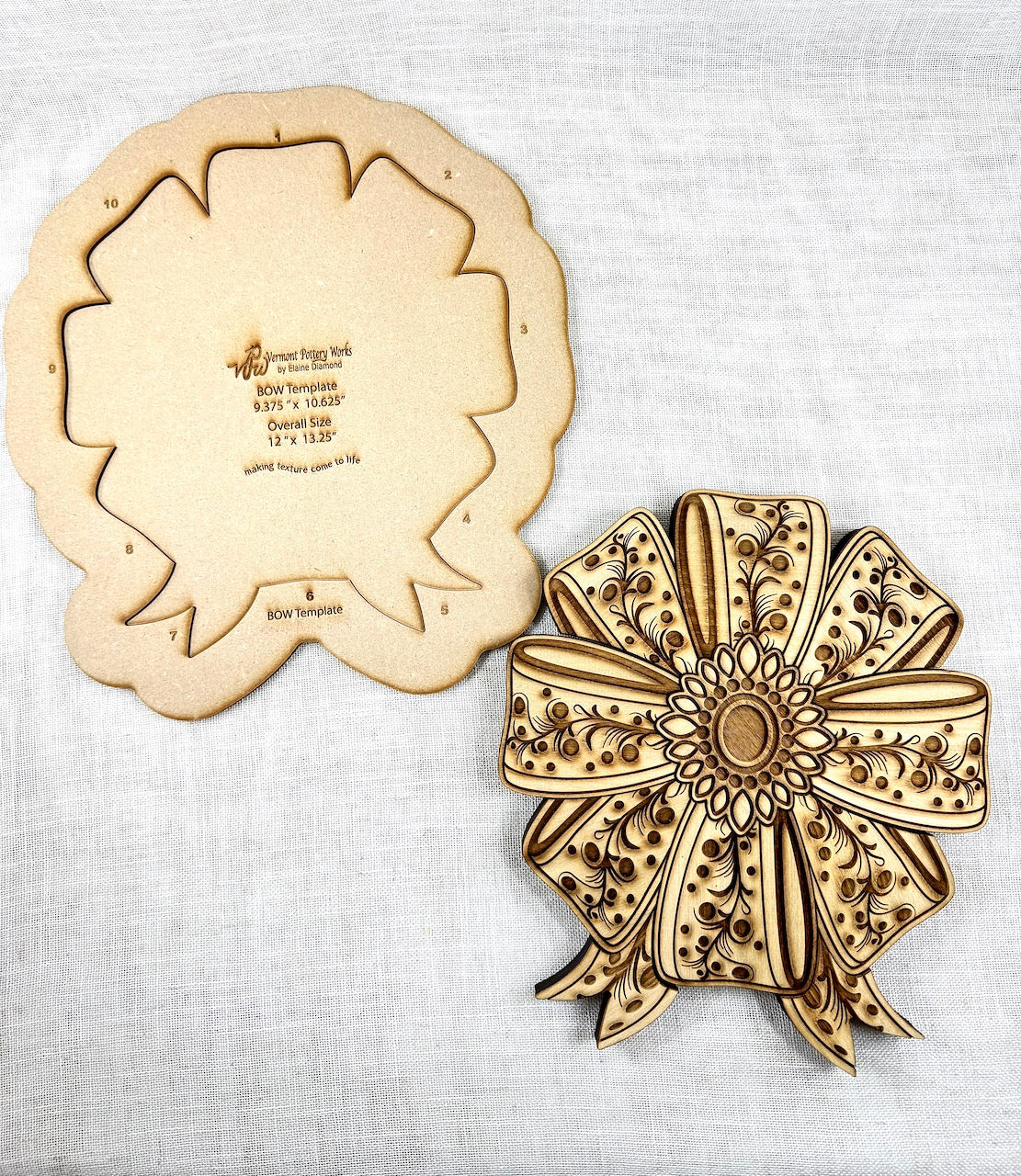 Bow Large Rigid Template and Bow Puzzle Stamp Bundle Package