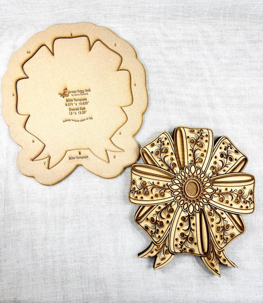 Bow Large Rigid Template and Bow Puzzle Stamp Bundle Package