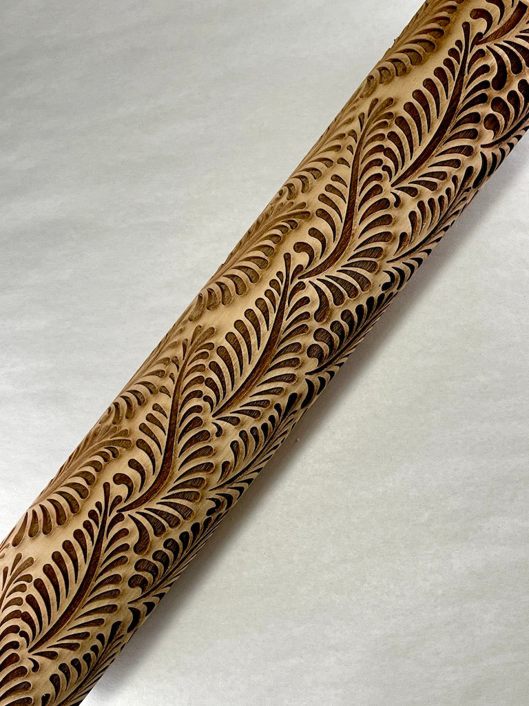 Leafy Waves Textured Rolling Pin