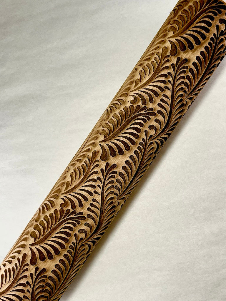 Leafy Waves Textured Rolling Pin