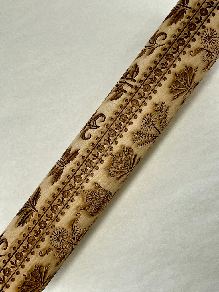 Floral Runner Textured Rolling Pin