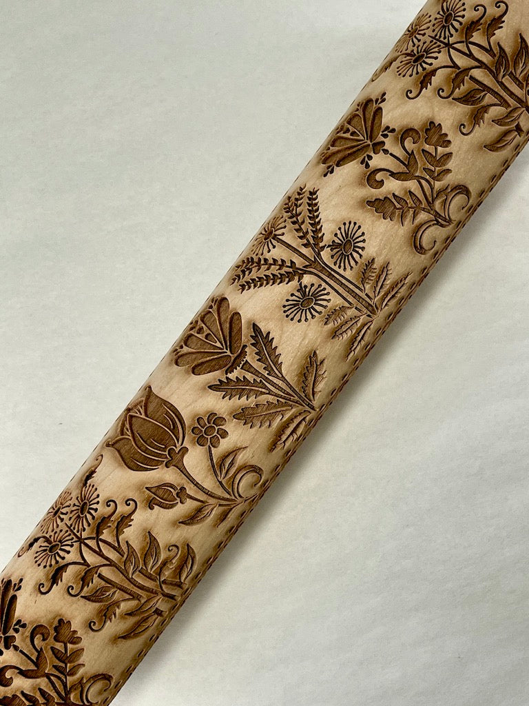 Floral Runner Textured Rolling Pin