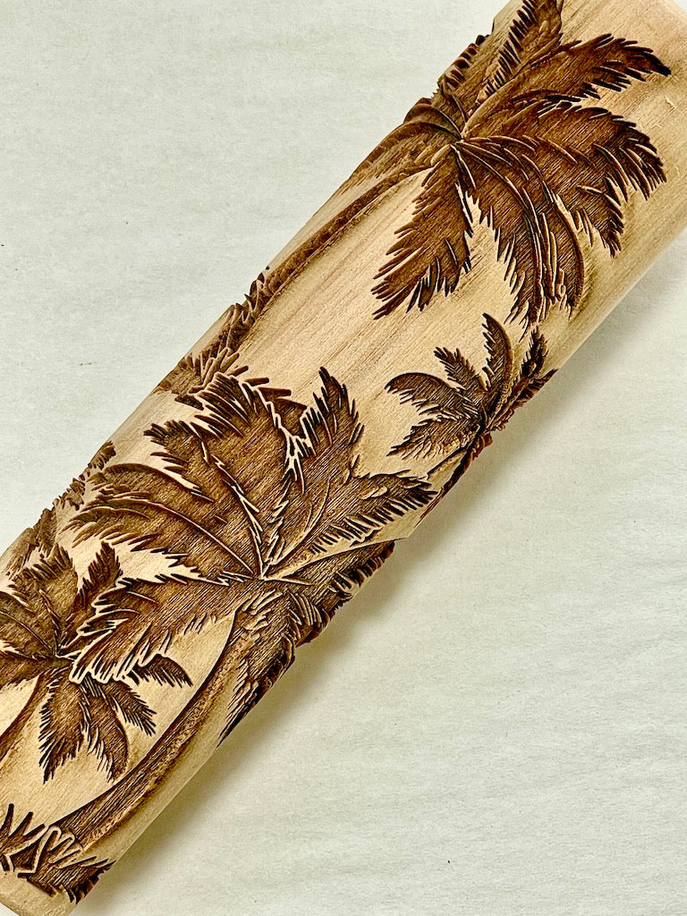 7" Palm Trees Textured Rolling Piin