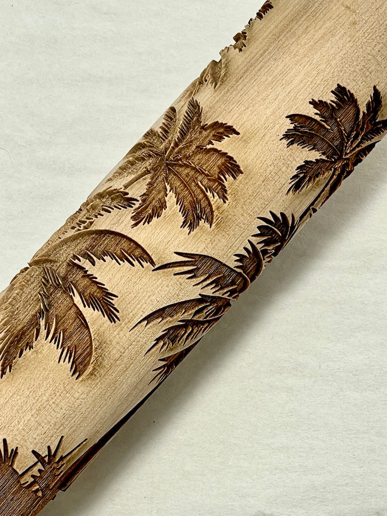 7" Palm Trees Textured Rolling Piin