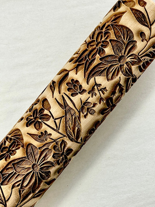 7" Dogwood Textured Rolling Pin