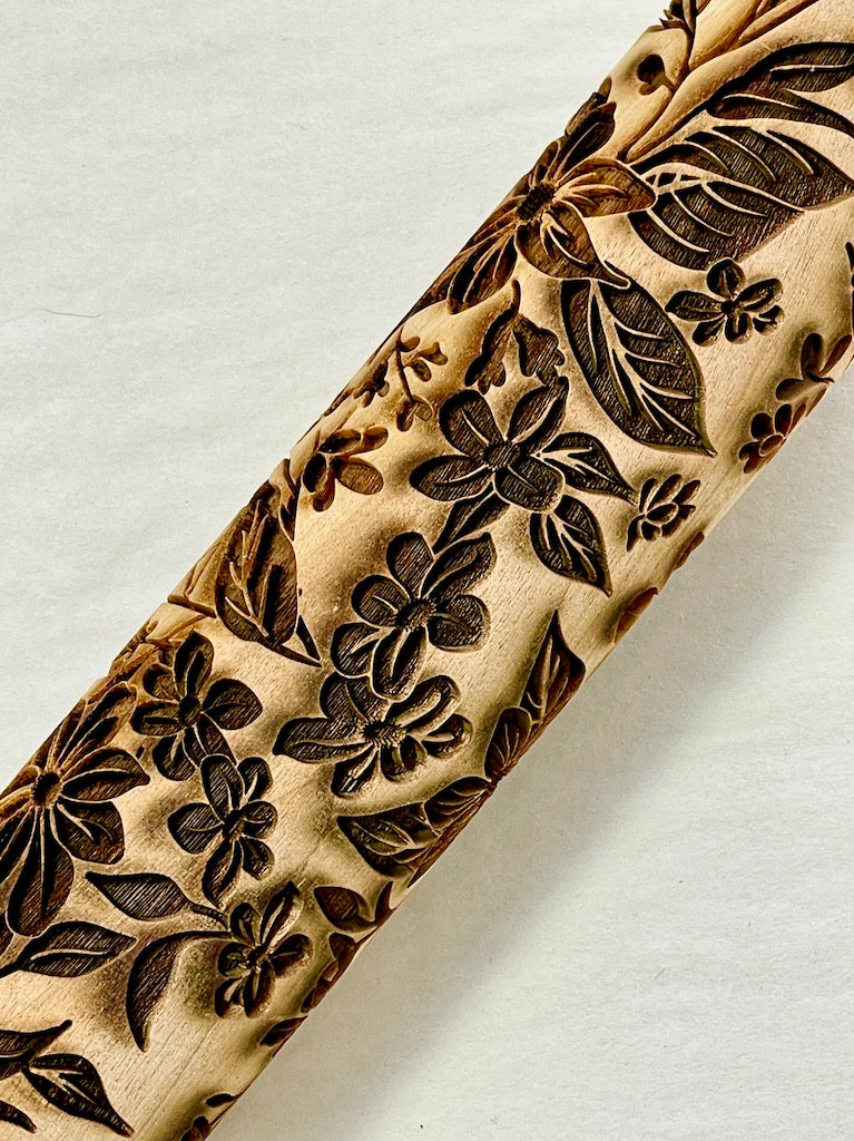 7" Dogwood Textured Rolling Pin