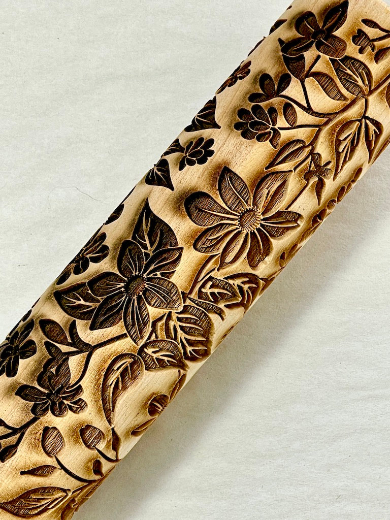 7" Dogwood Textured Rolling Pin