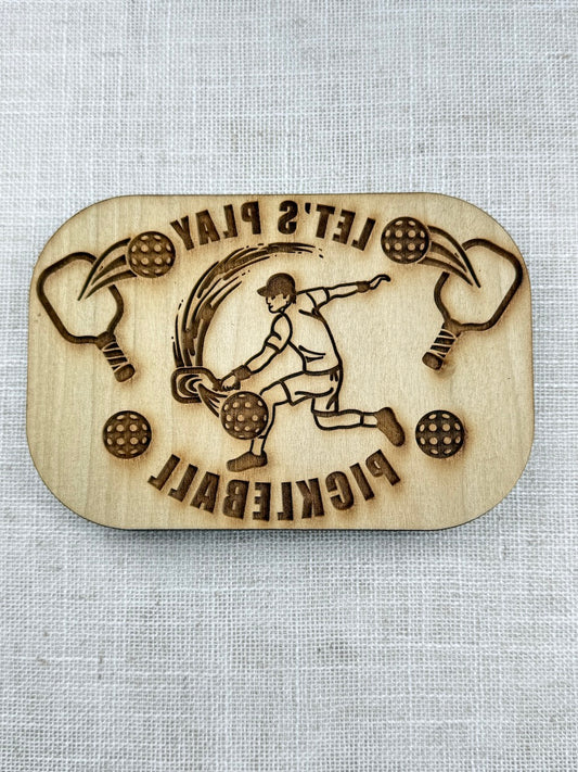 Pickleball (Let's Play Pickleball Medallion- Male)- Stamp
