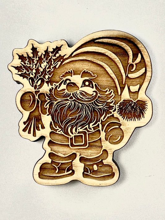 Santa Gnomes (Gnome with Holly Bouquet) - Stamp