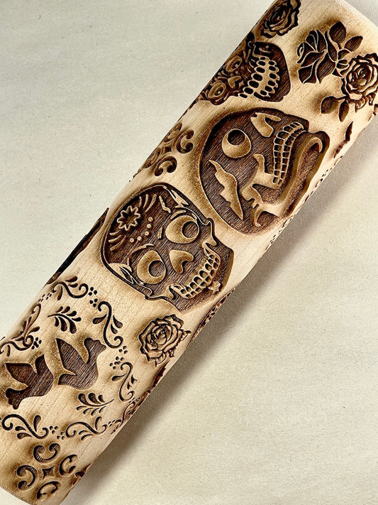 7" Skeleton Love Textured Rolling Pin