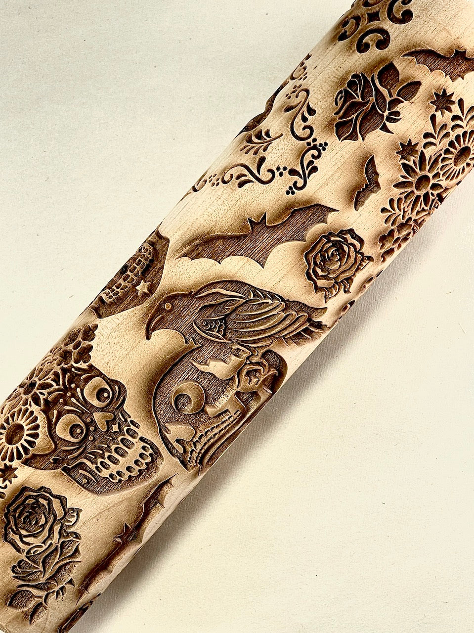 7" Skeleton Love Textured Rolling Pin