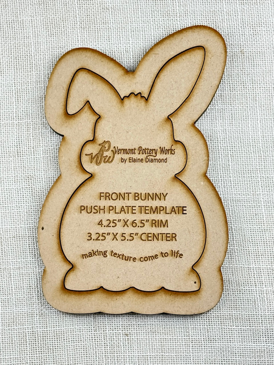 Bunnies- Front Bunny Push Plate (Small)- Rigid Template