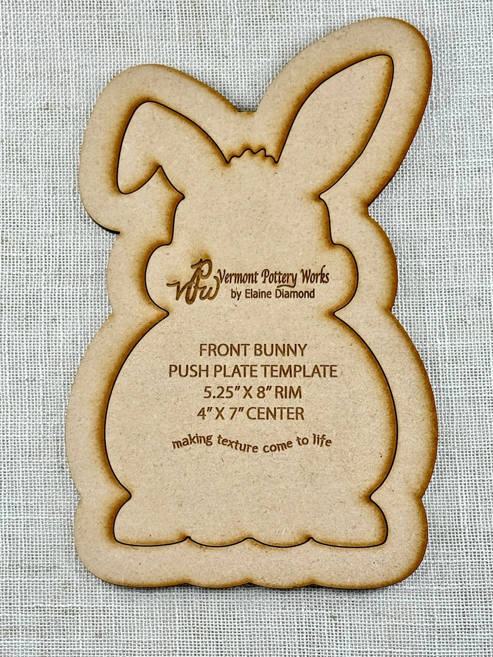 Bunnies- Front Bunny Push Plate (Large)- Rigid Template