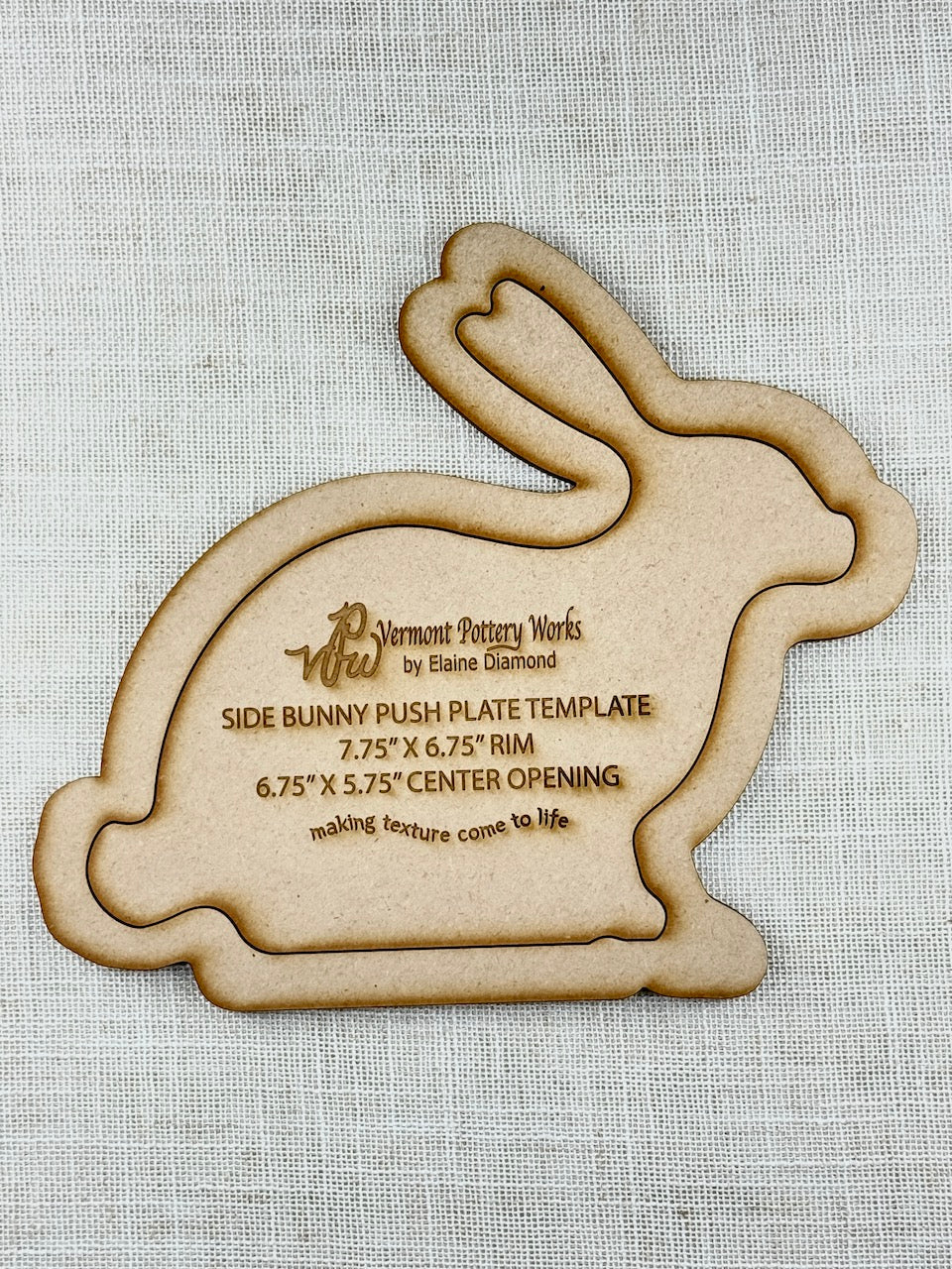 Bunnies- Side Bunny Push Plate (Small)- Rigid Template