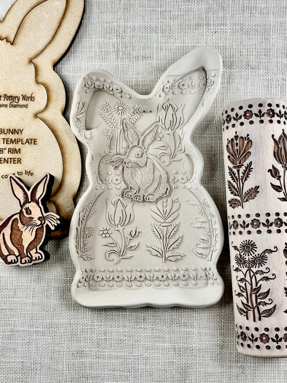 Bunnies- Front Bunny Push Plate (Large)- Rigid Template