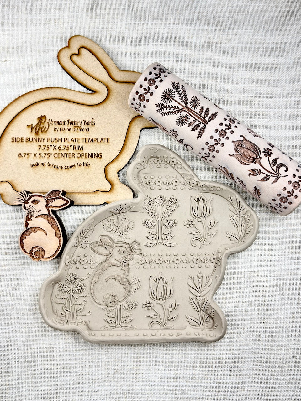 Bunnies- Side Bunny Push Plate (Small)- Rigid Template