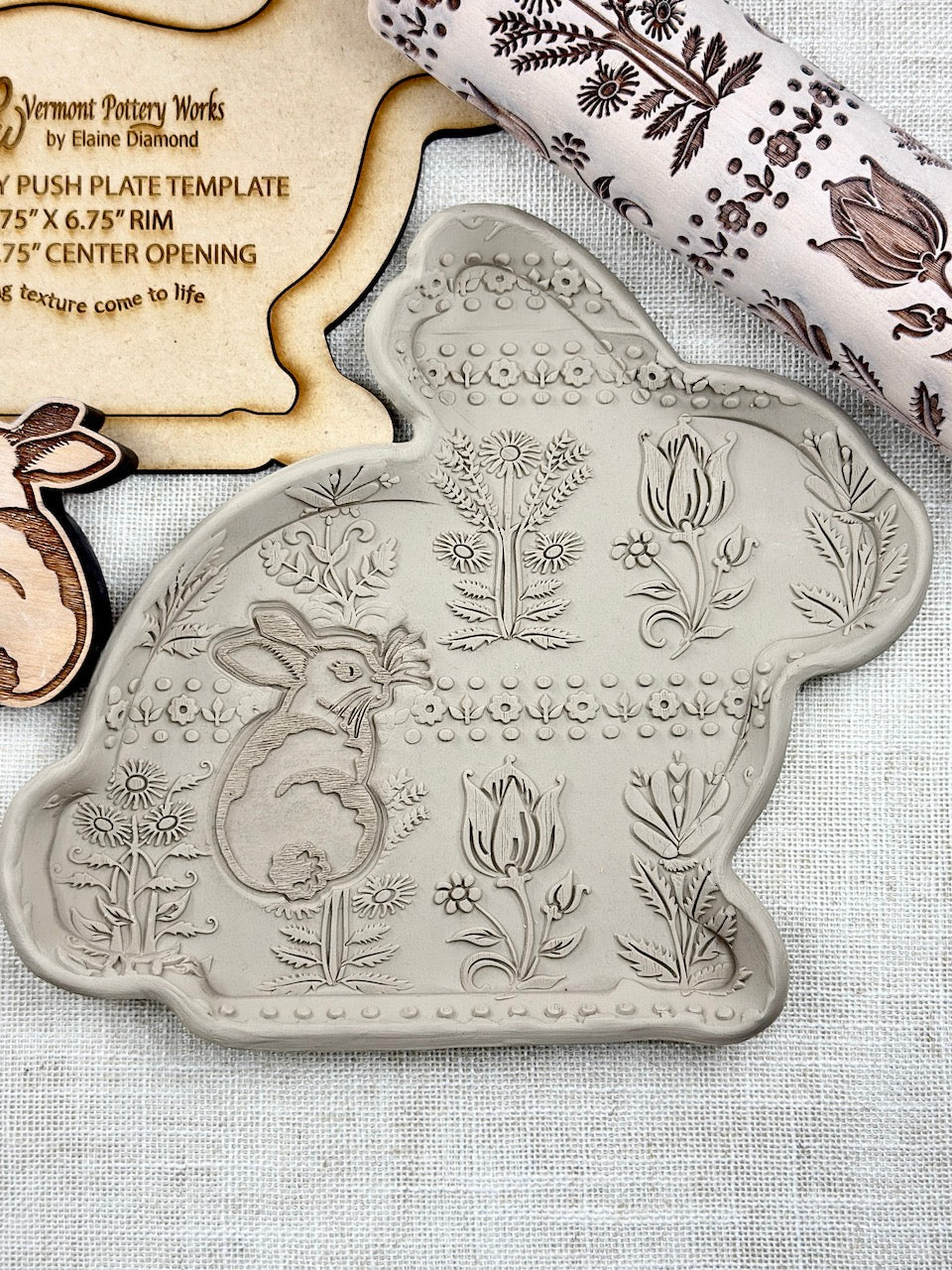 Bunnies- Side Bunny Push Plate (Small)- Rigid Template