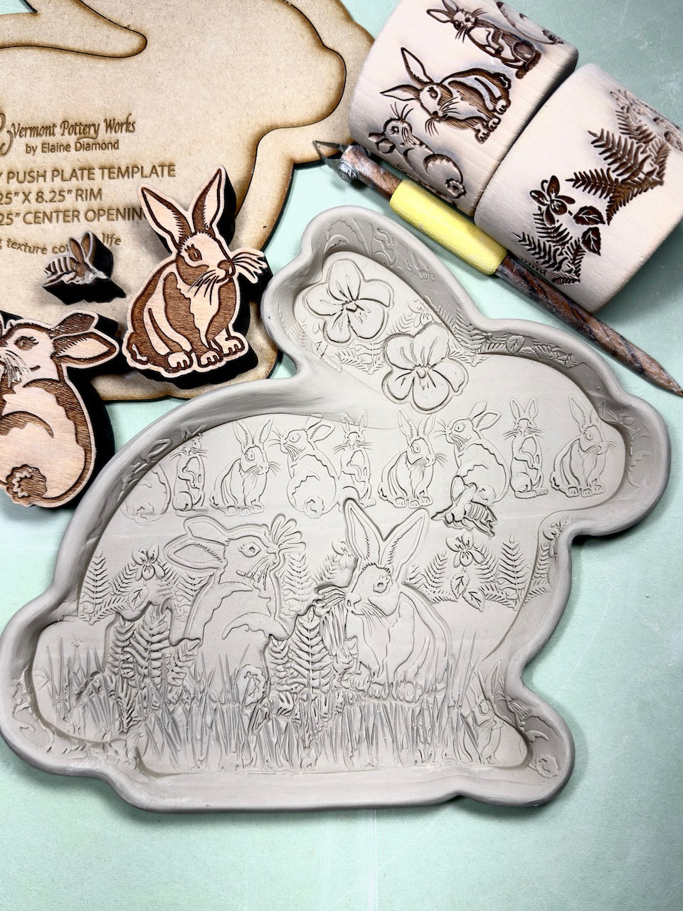 Bunnies- Side Bunny Push Plate (Large)- Rigid Template