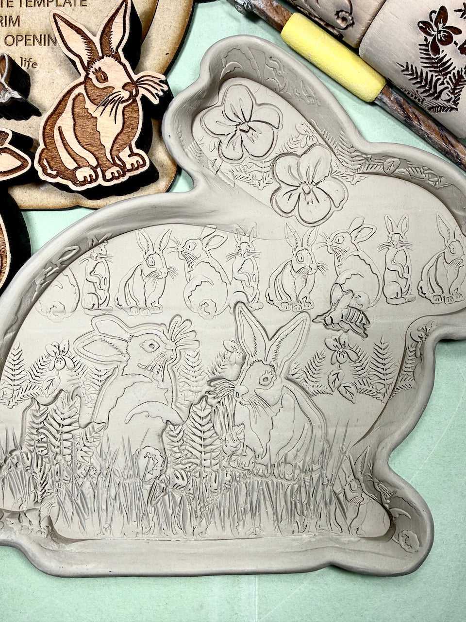 Bunnies- Side Bunny Push Plate (Large)- Rigid Template