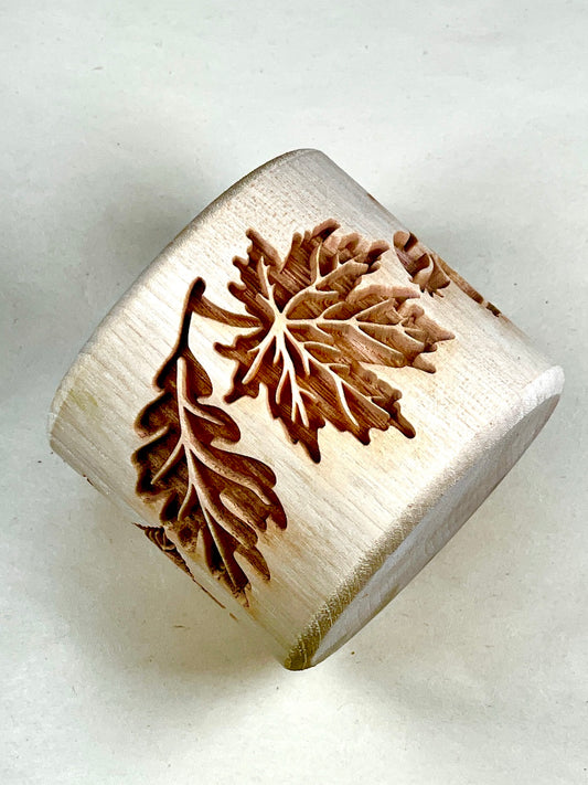 2" Autumn Leaves Textured Rolling Pin