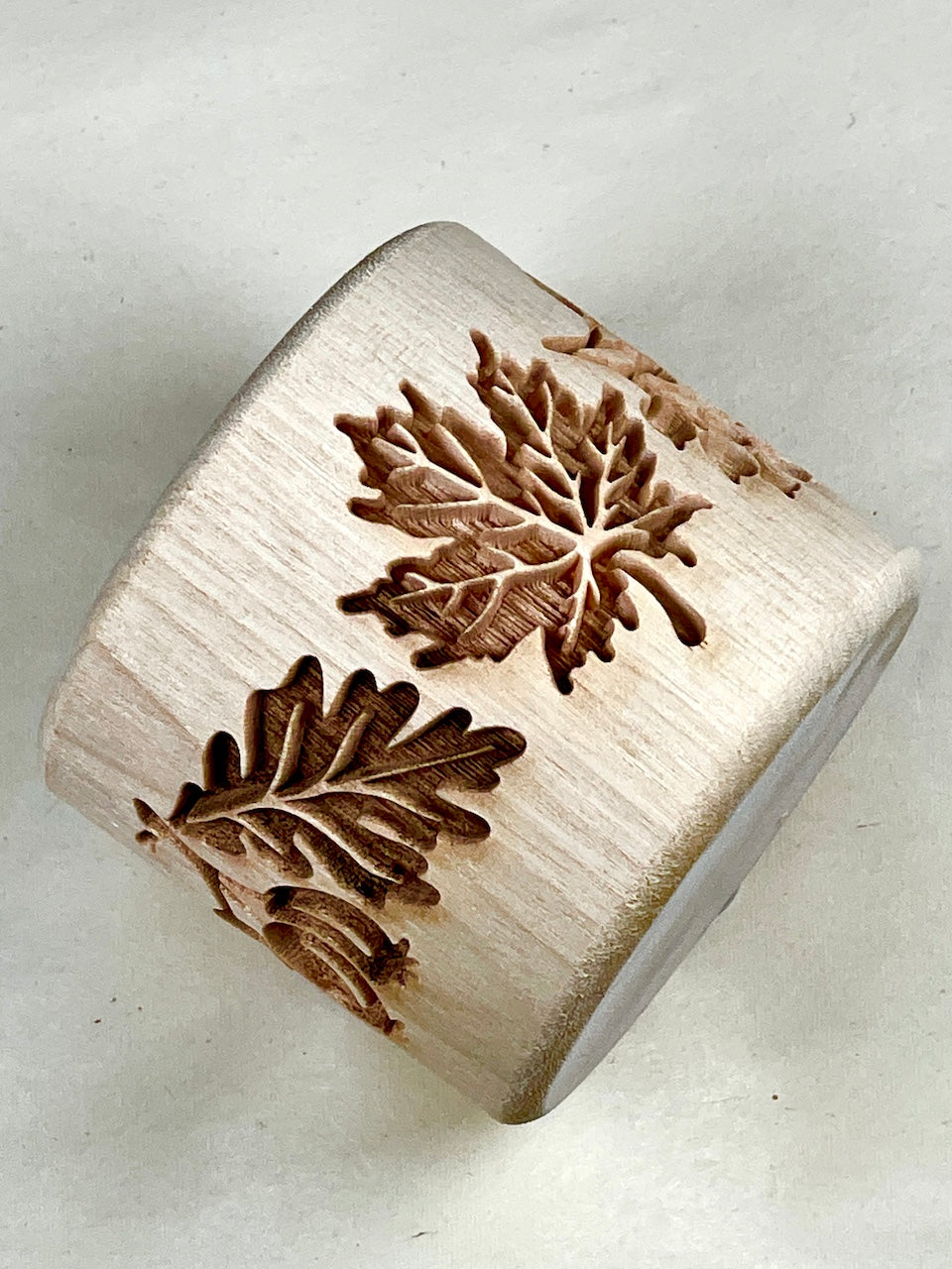 2" Autumn Leaves Textured Rolling Pin