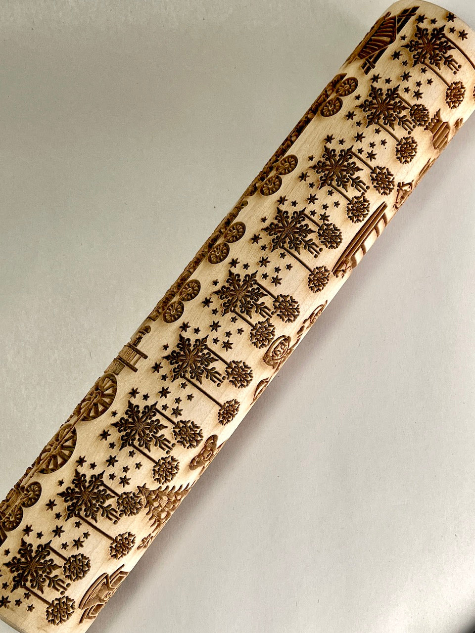 Elves on the Train Textured Rolling Pin