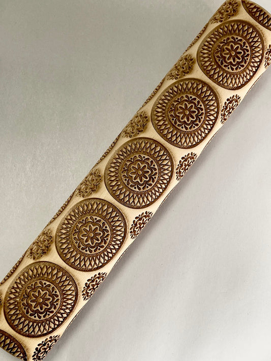 Floral Wheels Textured Rolling Pin