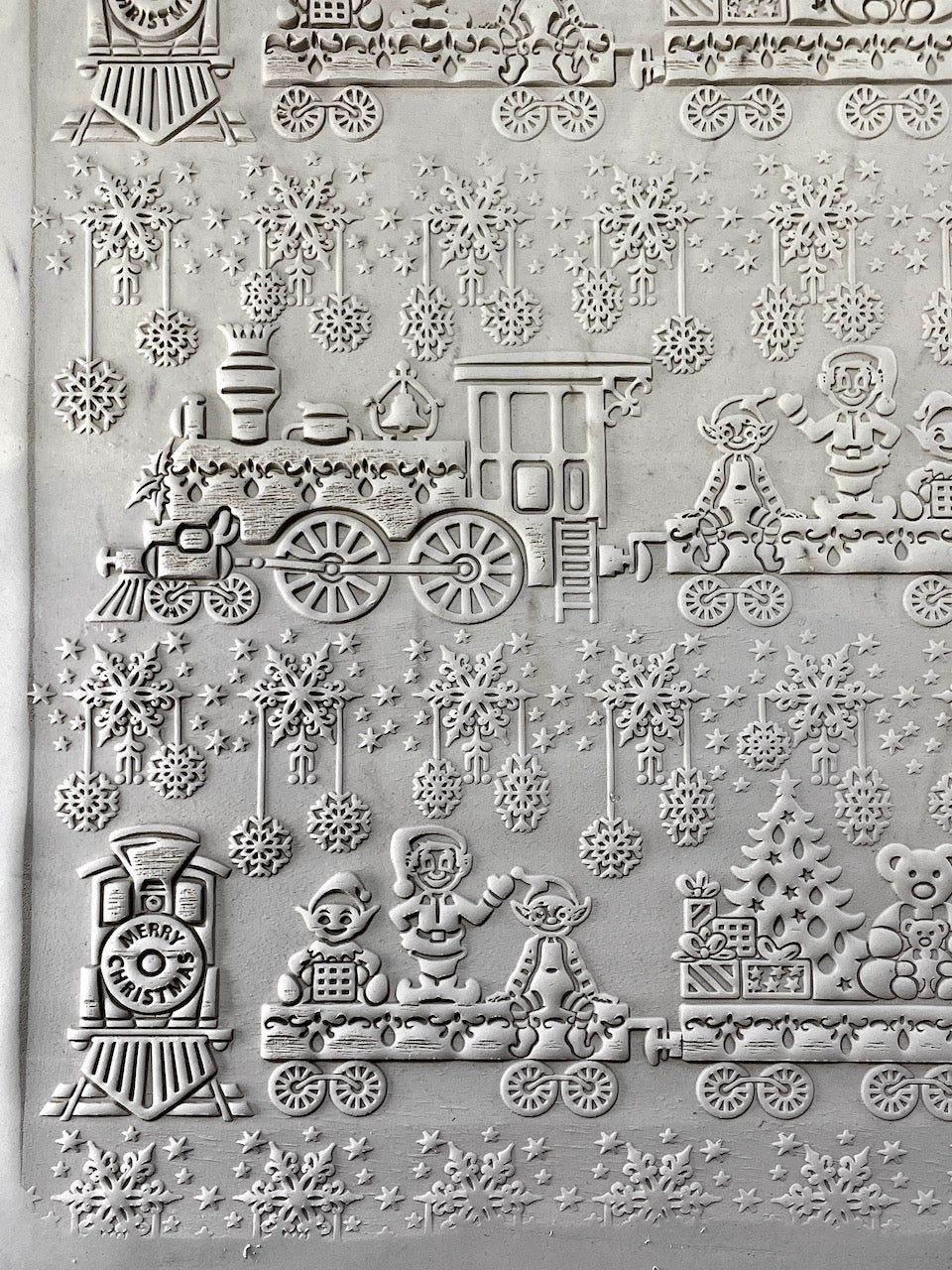 Elves on the Train Textured Rolling Pin