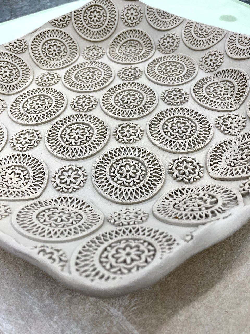 Floral Wheels Textured Rolling Pin