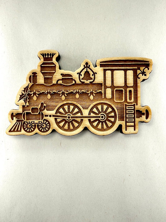 Elves on the Train (Holiday Engine)- Stamp