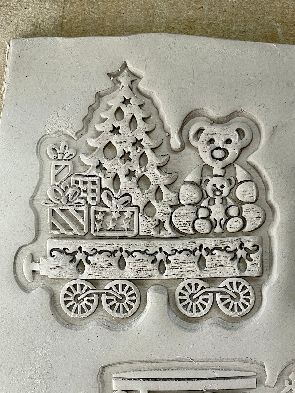 Elves on the Train (Bear & Tree Car)- Stamp