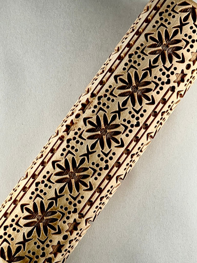 7"  Snow Squall Textured Rolling Pin