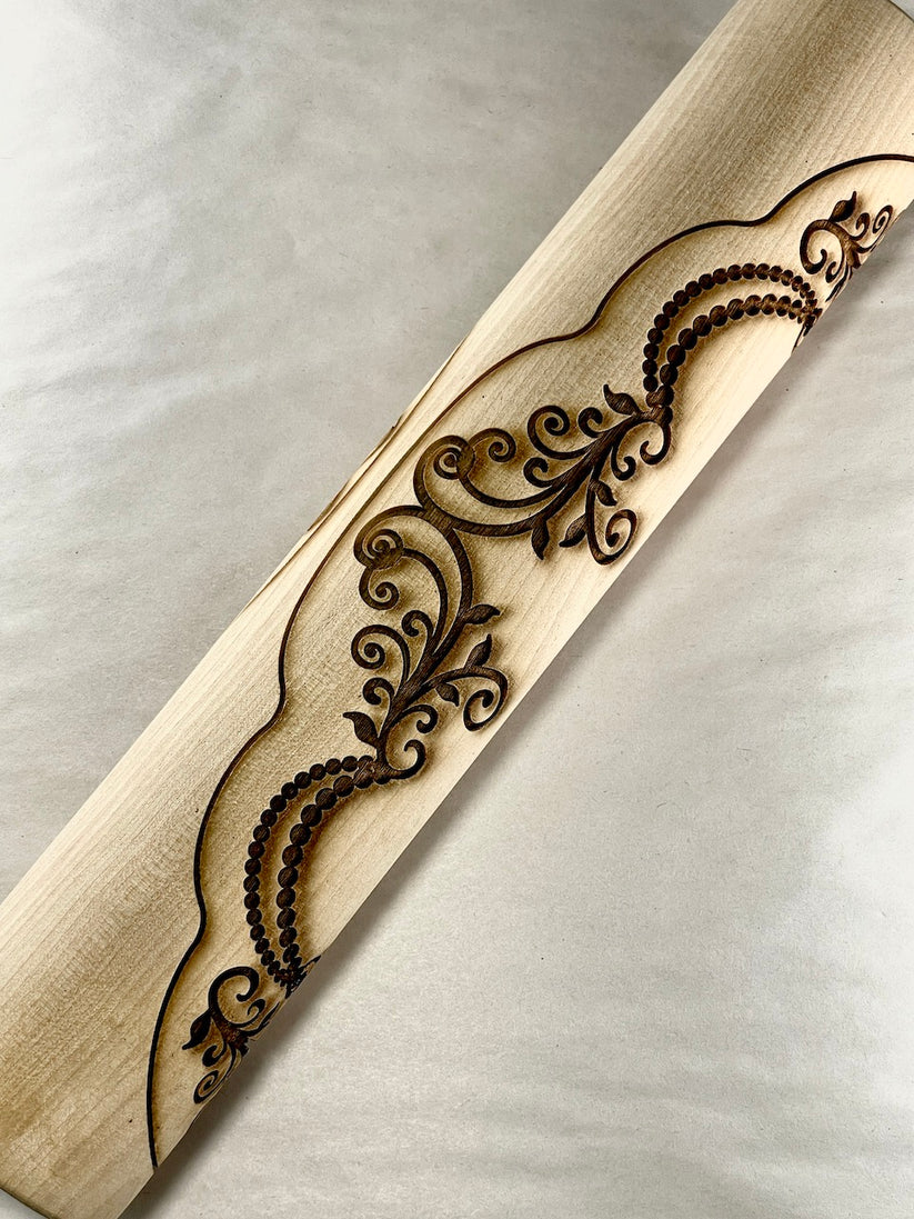 Molding Pin Rounded Edge Beaded Edge Template Textured Rolling Pin – Vermont Pottery Works
