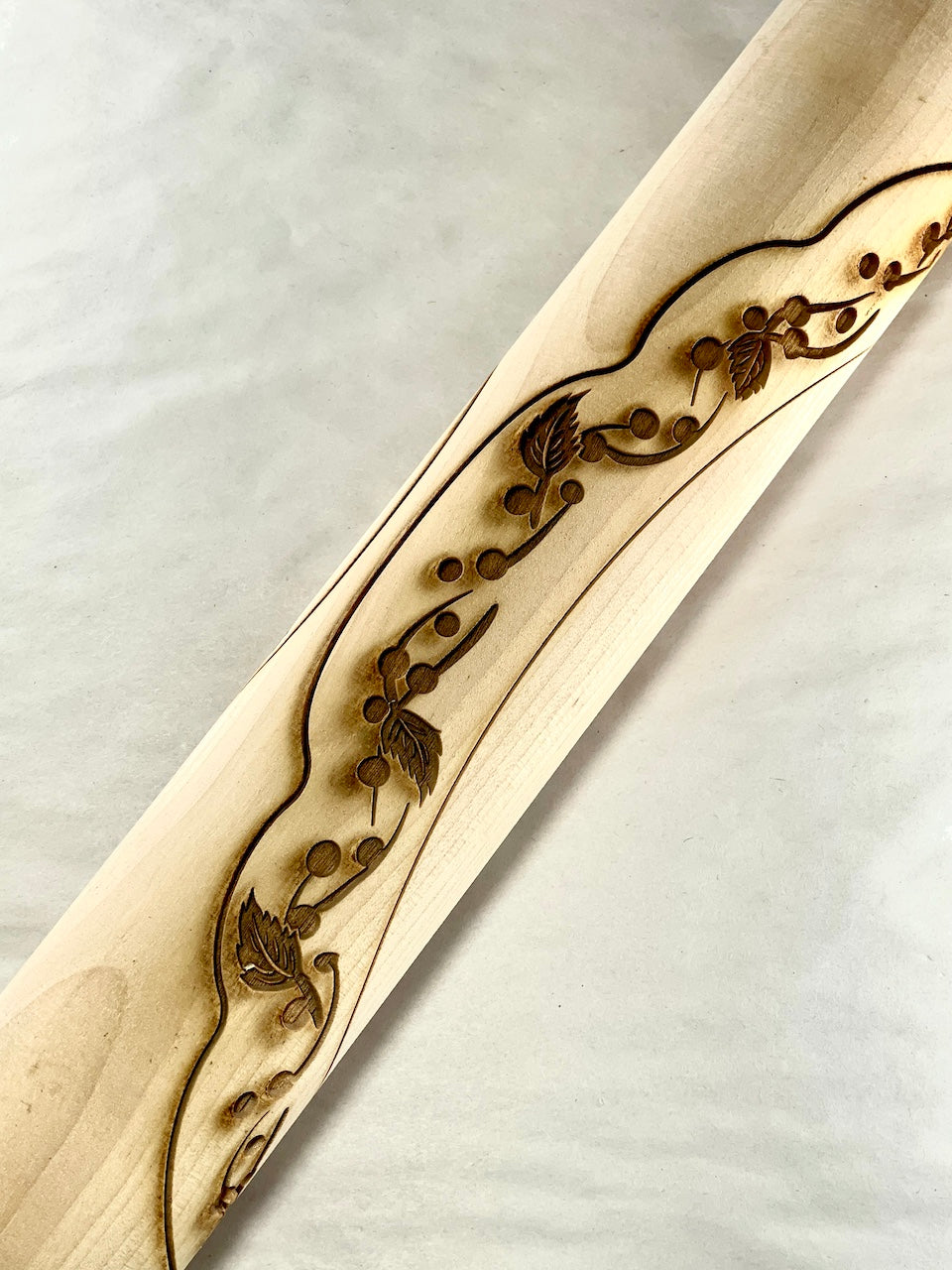 Leaf & Berry Template Textured Rolling Pin