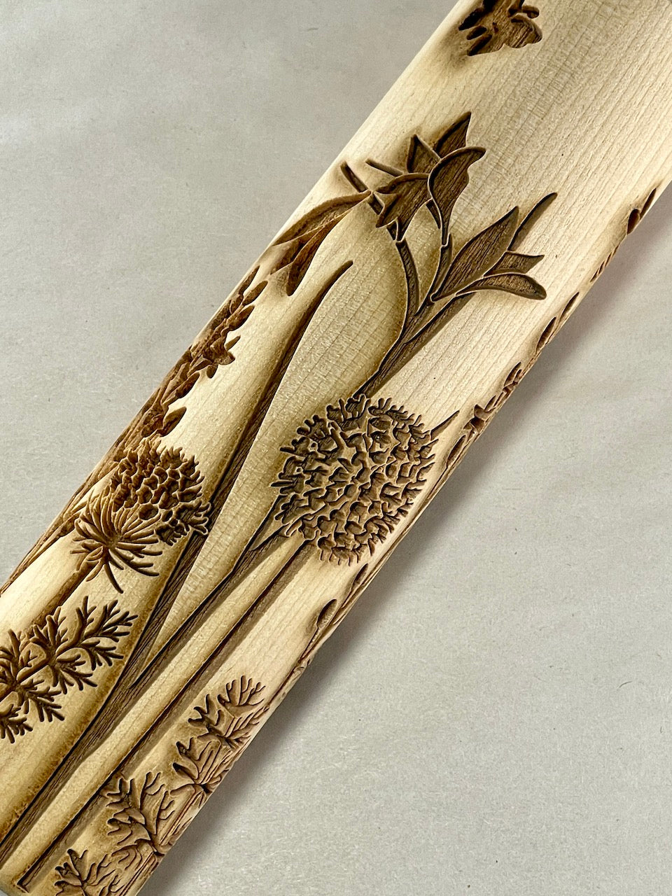 7" Fields of Flowers Textured Rolling Pin