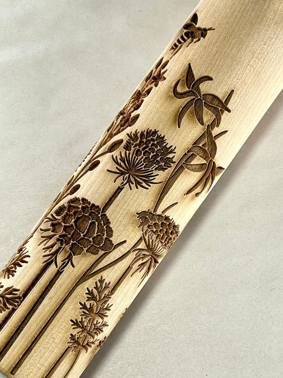 7" Fields of Flowers Textured Rolling Pin