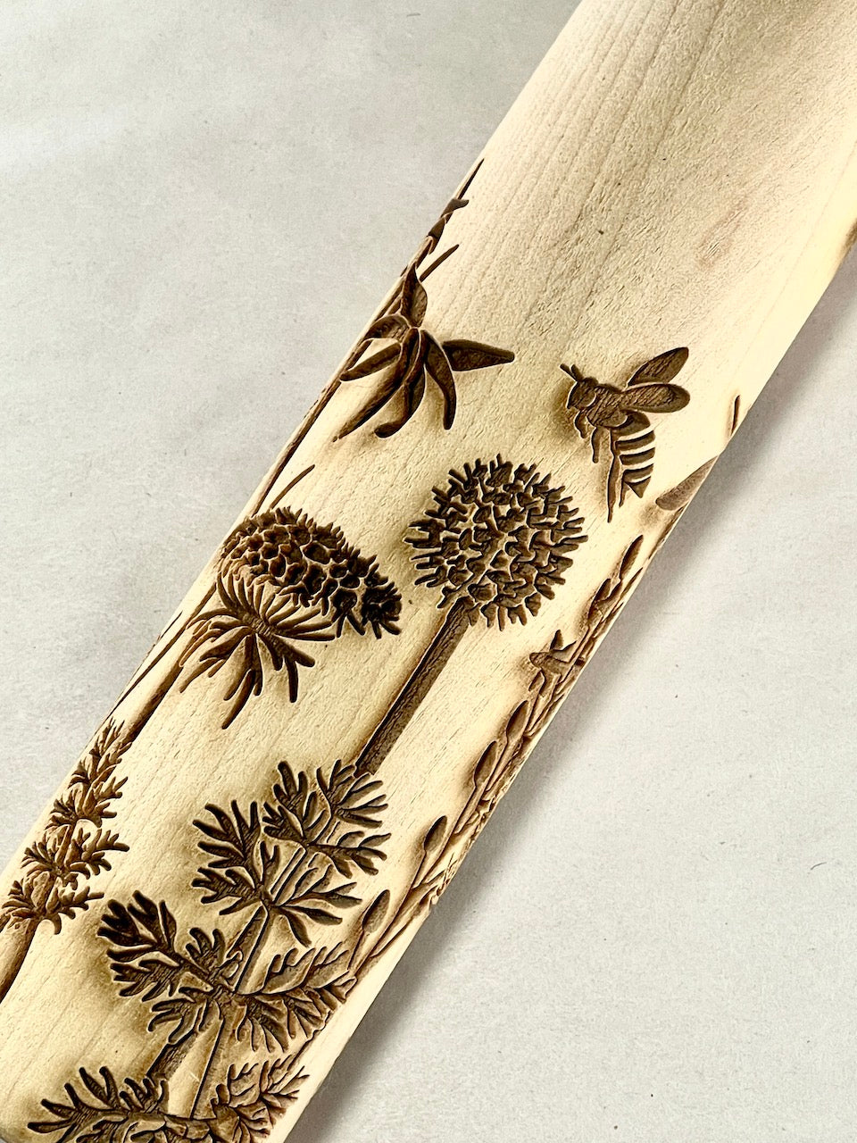 7" Fields of Flowers Textured Rolling Pin