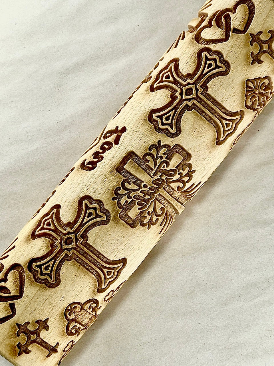 7" Crosses Textured Rolling Pin