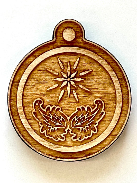 Ornament (Wings & Stars) Small Round- Stamp