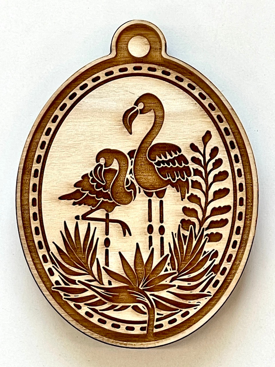 Ornament (Flamingo & Ferns)- Stamp